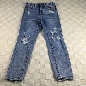 Distressed Acid Wash High Waisted Jeans Ripped Denim Ankle‎ Skinny Casual